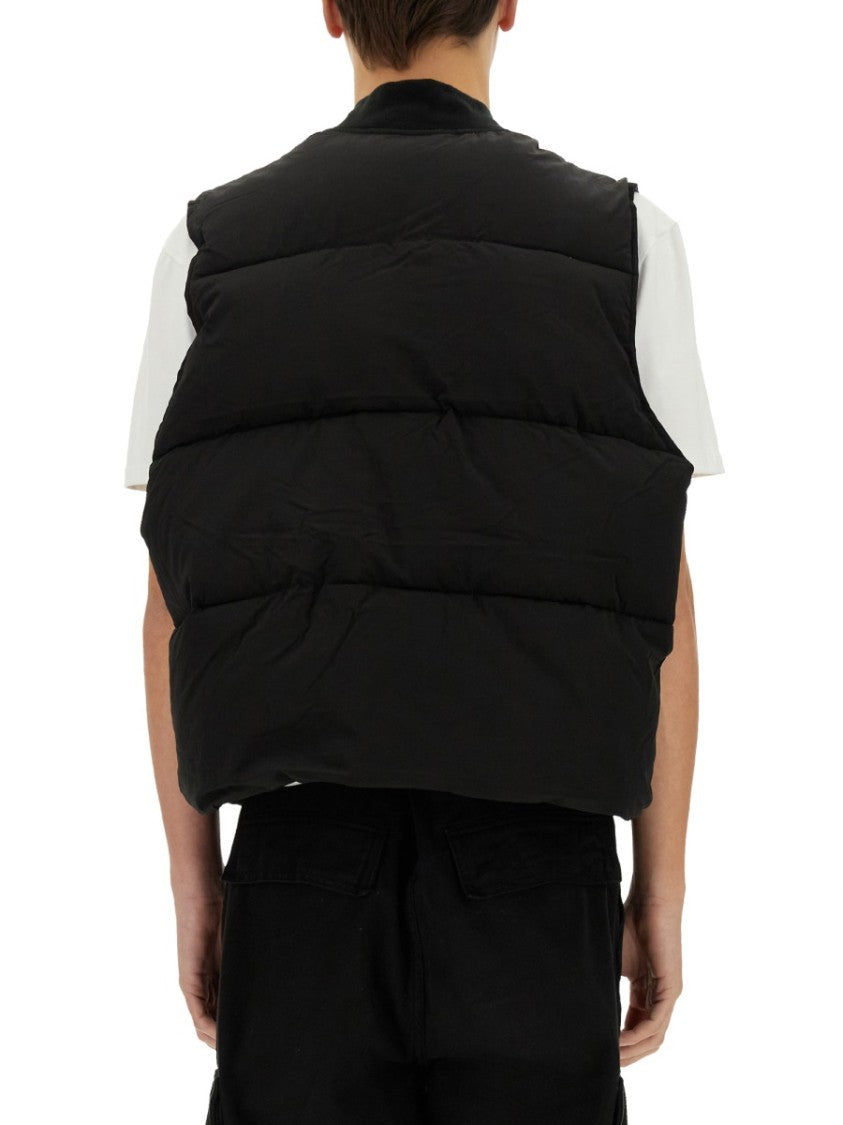 Puffy Sleeveless Vest With High Collar