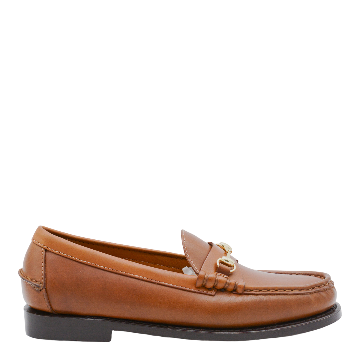 Brown Leather Loafers with Gold-tone Detail