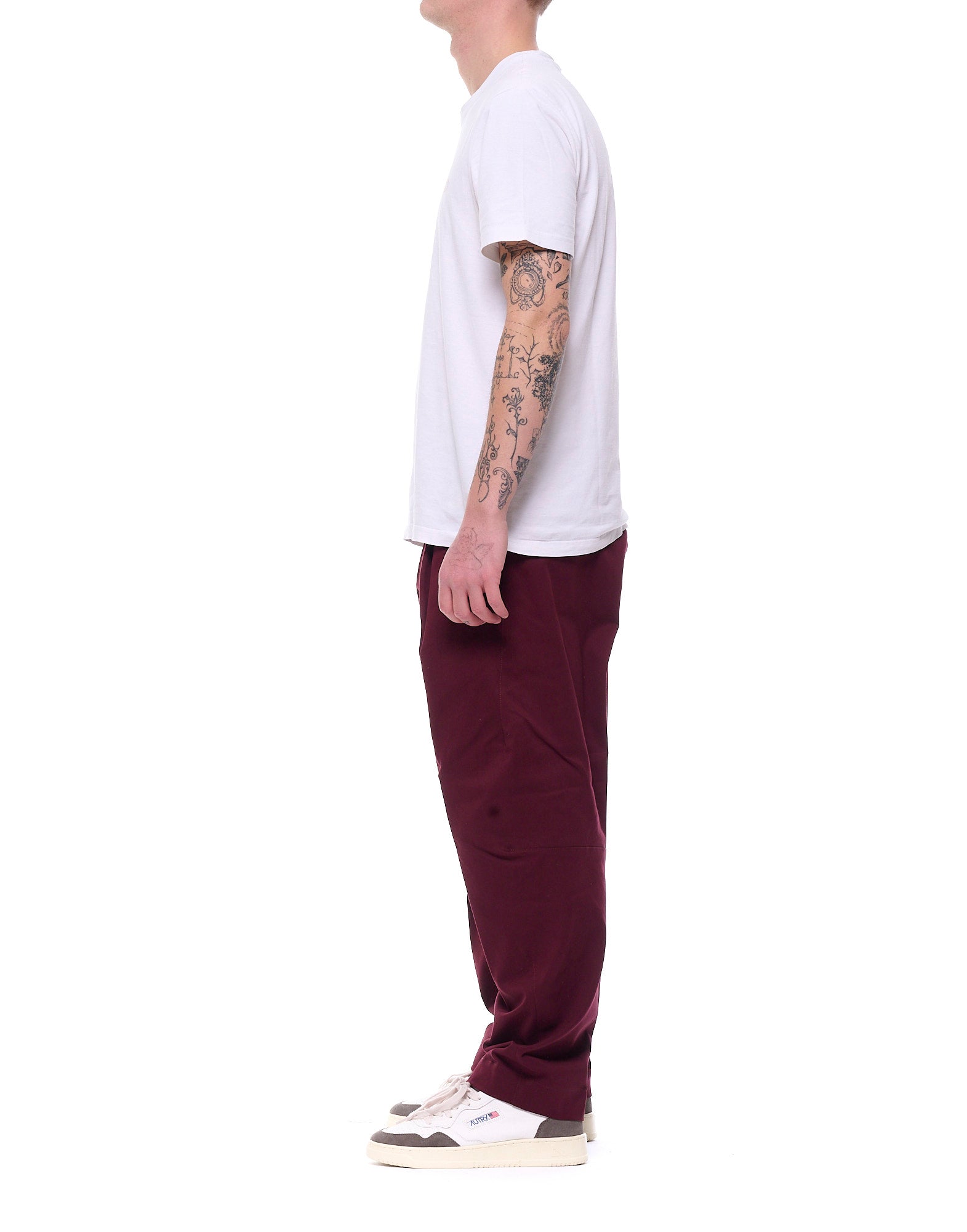 Carrot Fit Trousers In Deep Must Wine