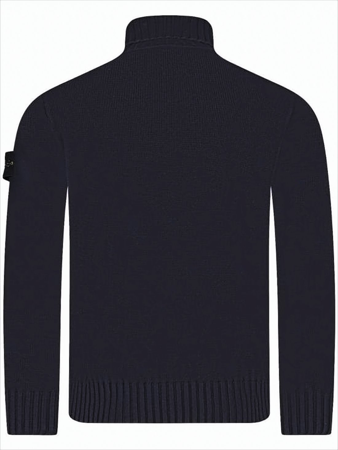 Knitted Turtleneck Sweater with Ribbed Detailing