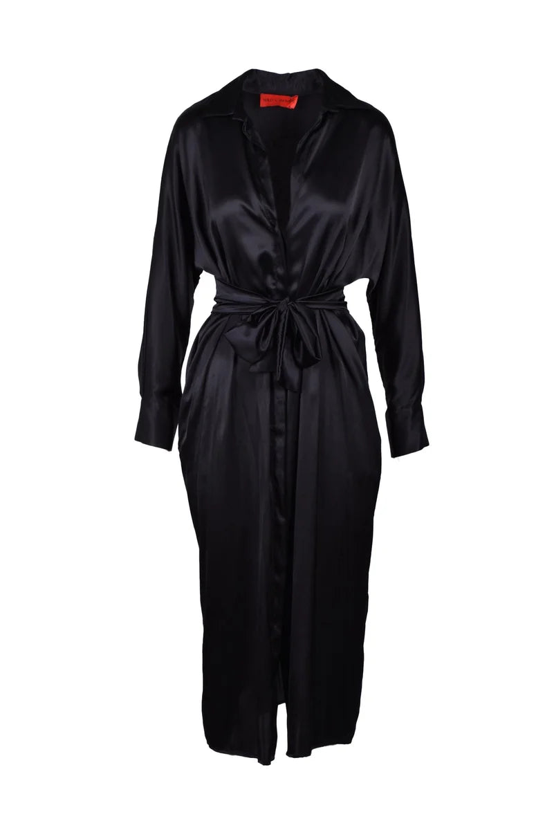 Silk Chemise Dress - Black