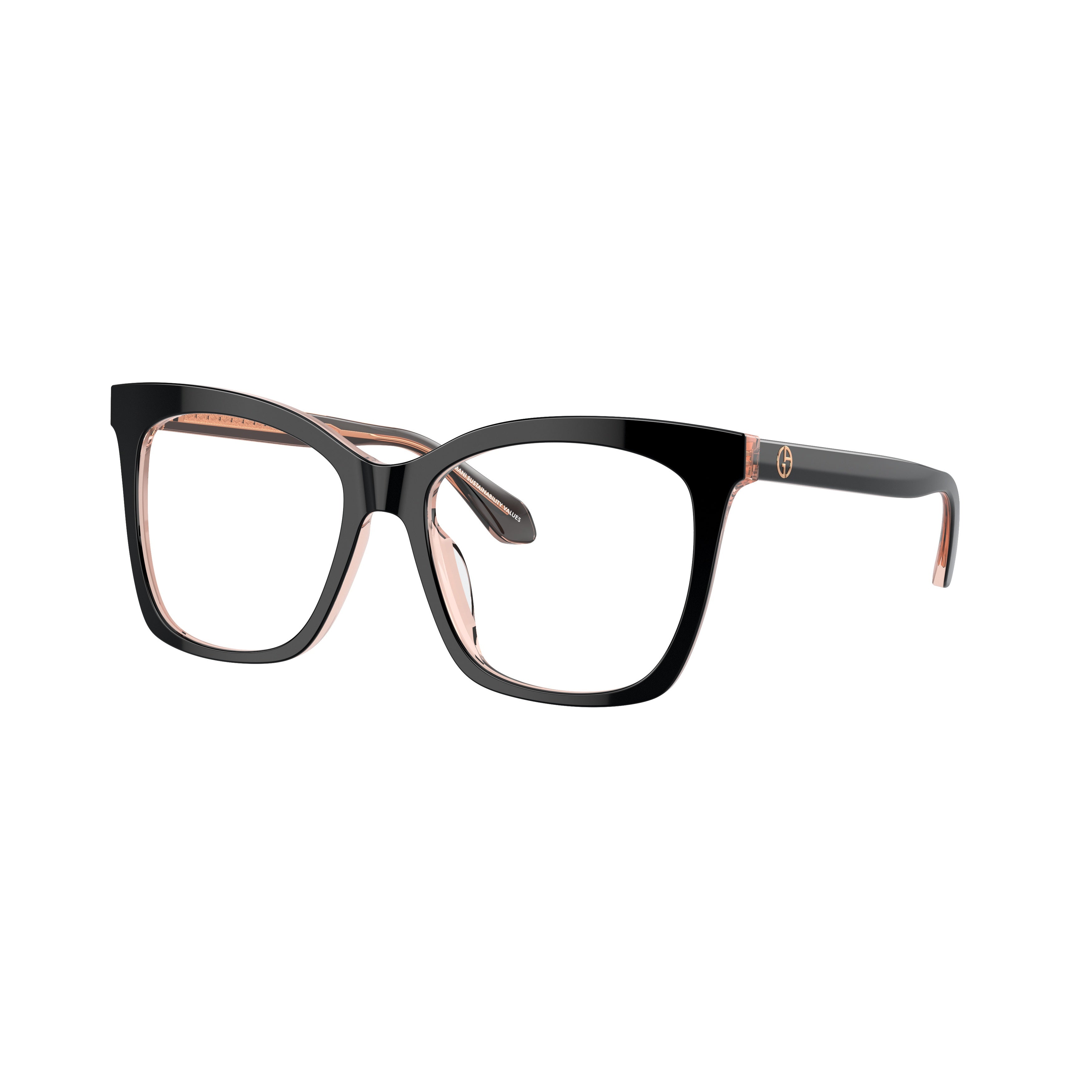 0ar7254u Bold Oversized Square Frame Eyeglasses with Contrasting Inner Arms