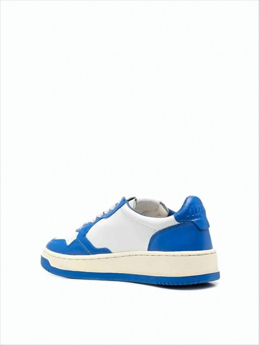 Low-Top Sneakers with Blue Overlays