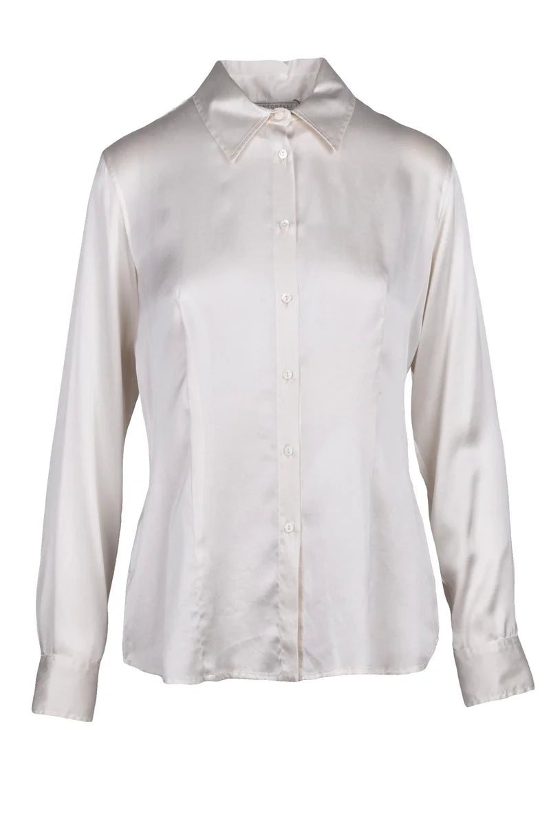 Stretch Silk Shirt - White