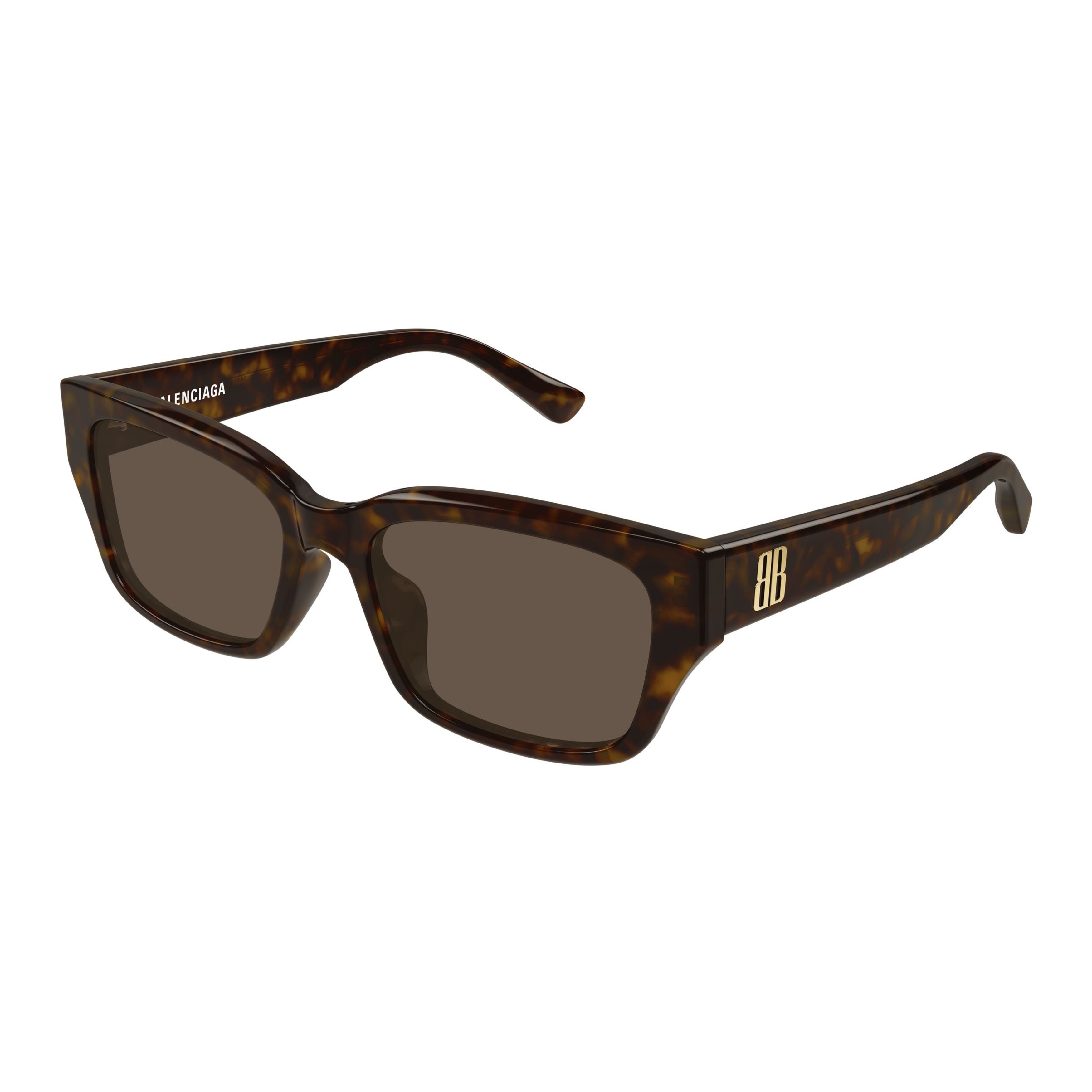 Rectangular Tortoiseshell Frame Sunglasses With Gold-Tone Logo