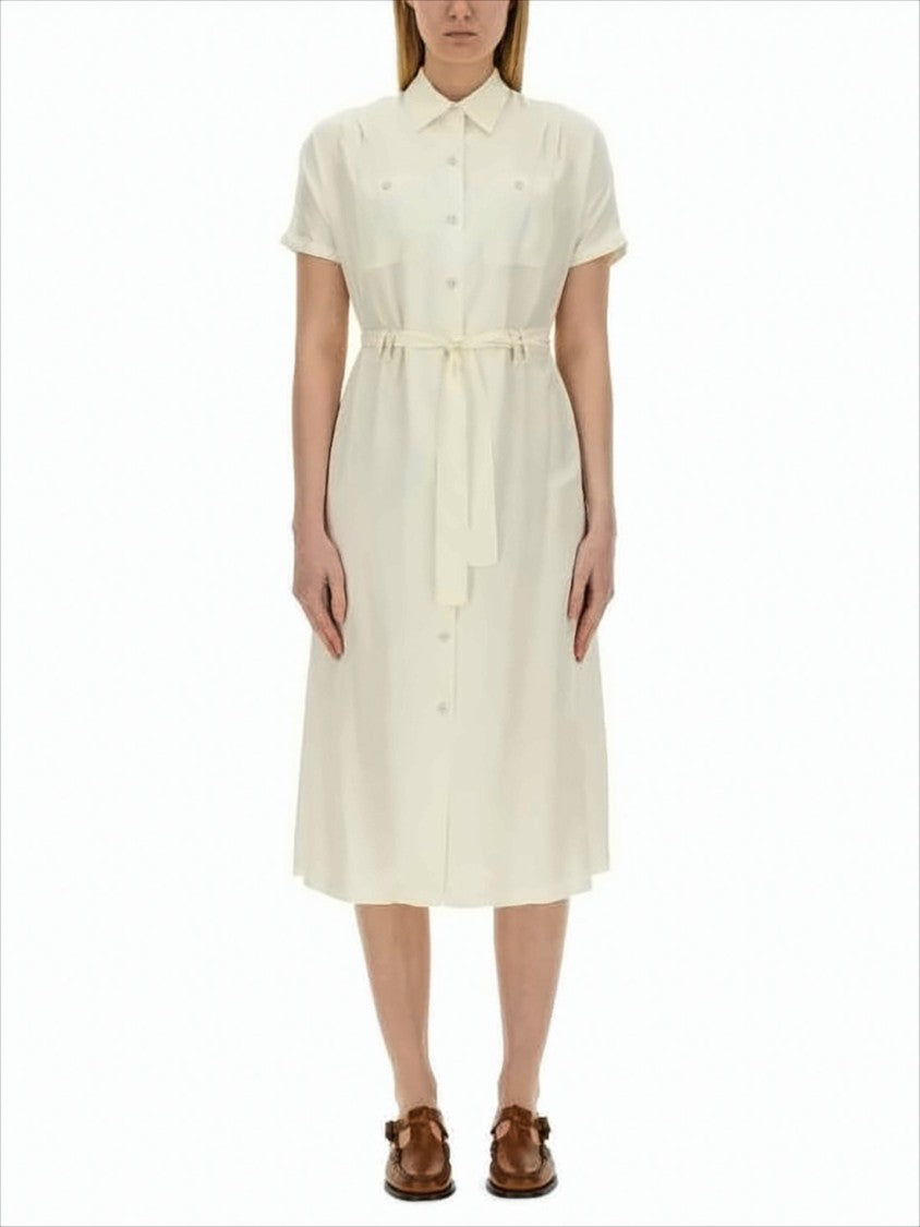 Button-Down Midi Dress with Classic Collar