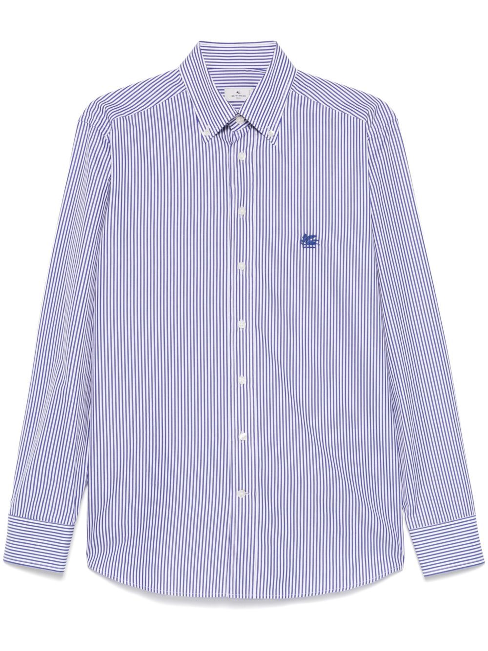 Blue and White Striped Cotton Shirt