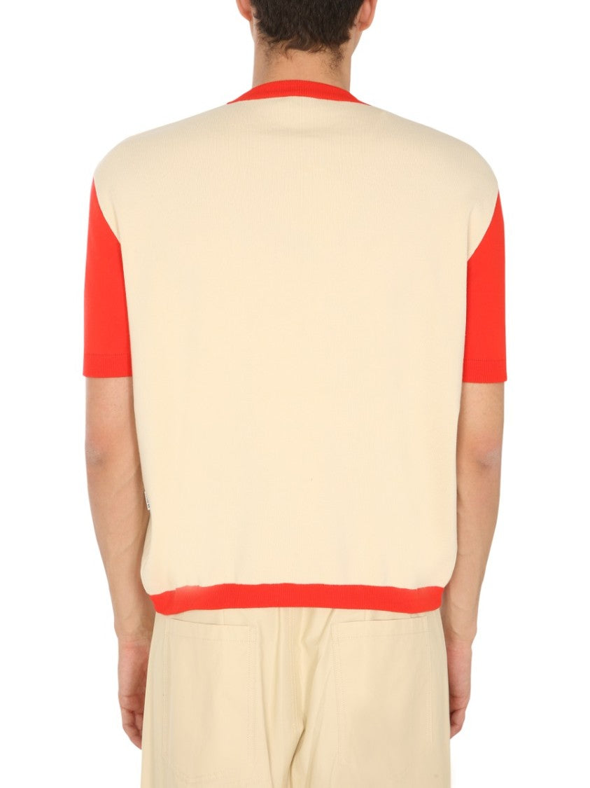 Crew Neck T-Shirt With Contrasting Profiles