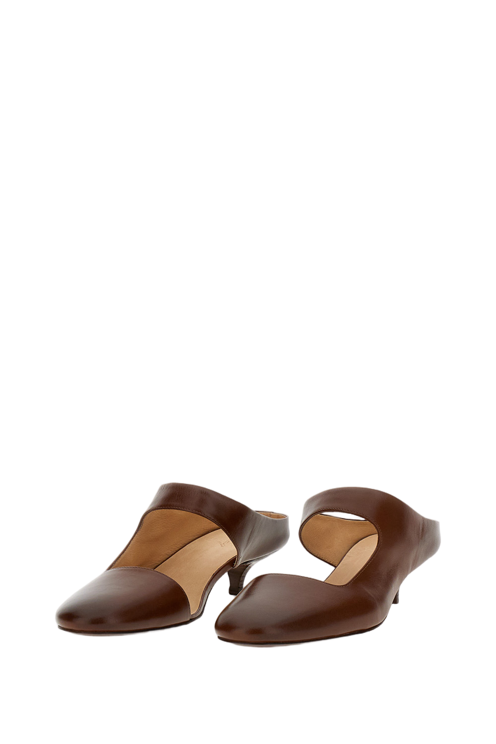 Brown Spianata Leather Mule