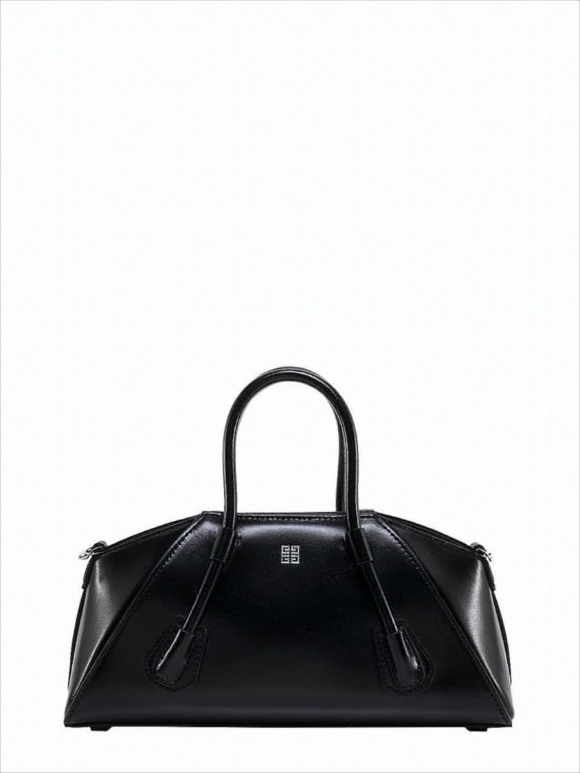 Sleek Structured Tote Bag with Silver-tone Lock Detail