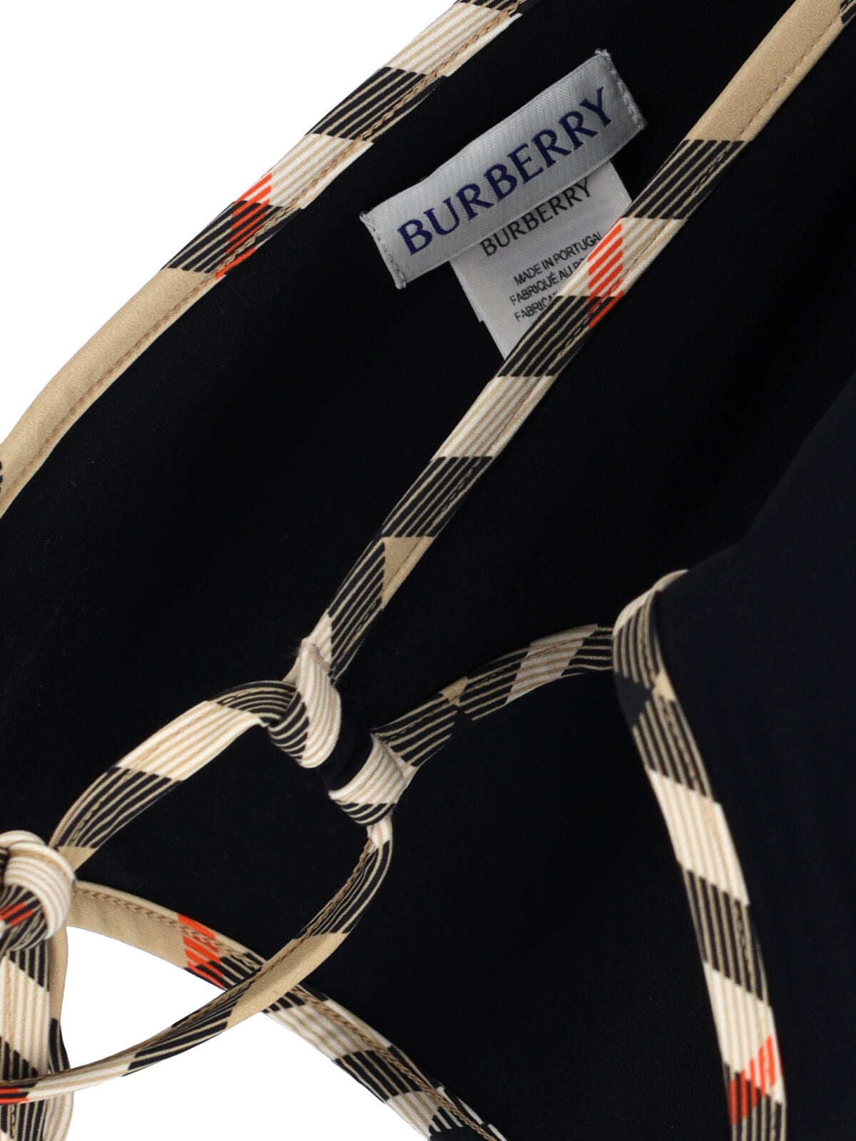 "Check" Swimsuit Briefs In Black Stretch Fabric