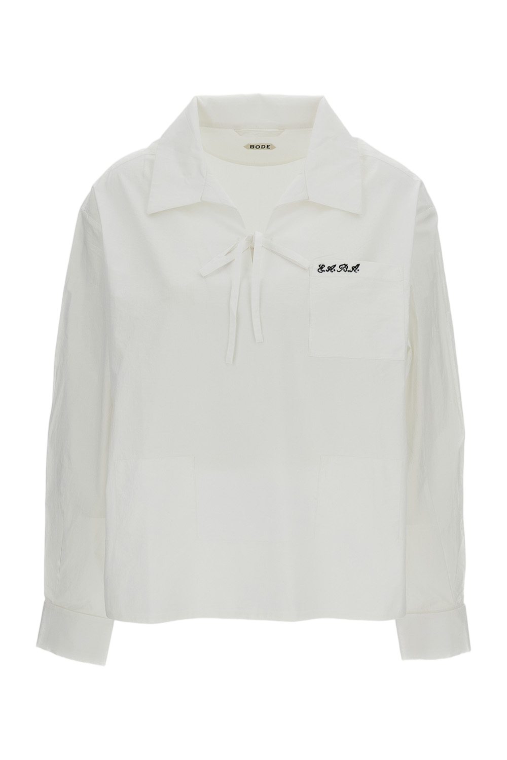 White Cotton Maze Long Sleeve Shirt
