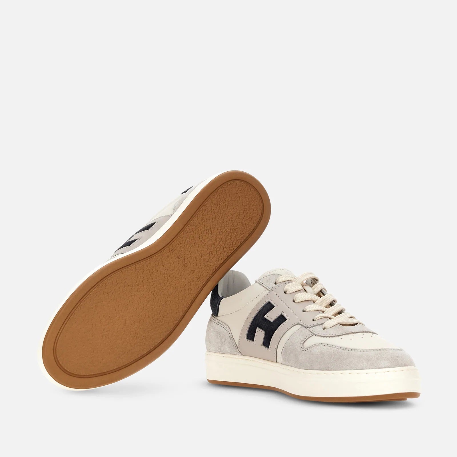 H668 Allacciato H Banda Sneakers in Beige Blue