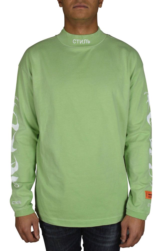 Green Long Sleeve T-Shirt With Embroidered Logo
