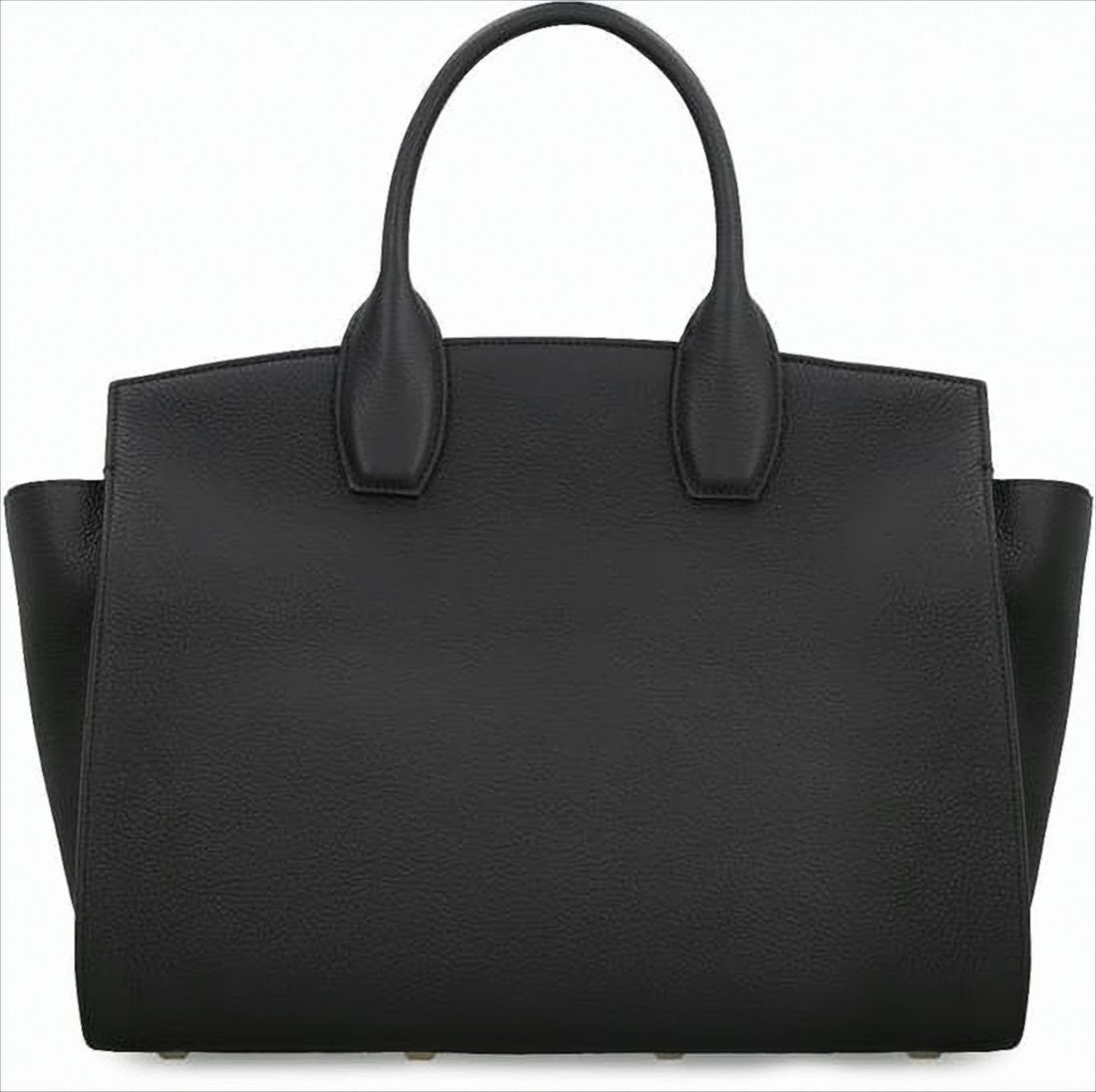 Structured Calf Leather Tote Bag