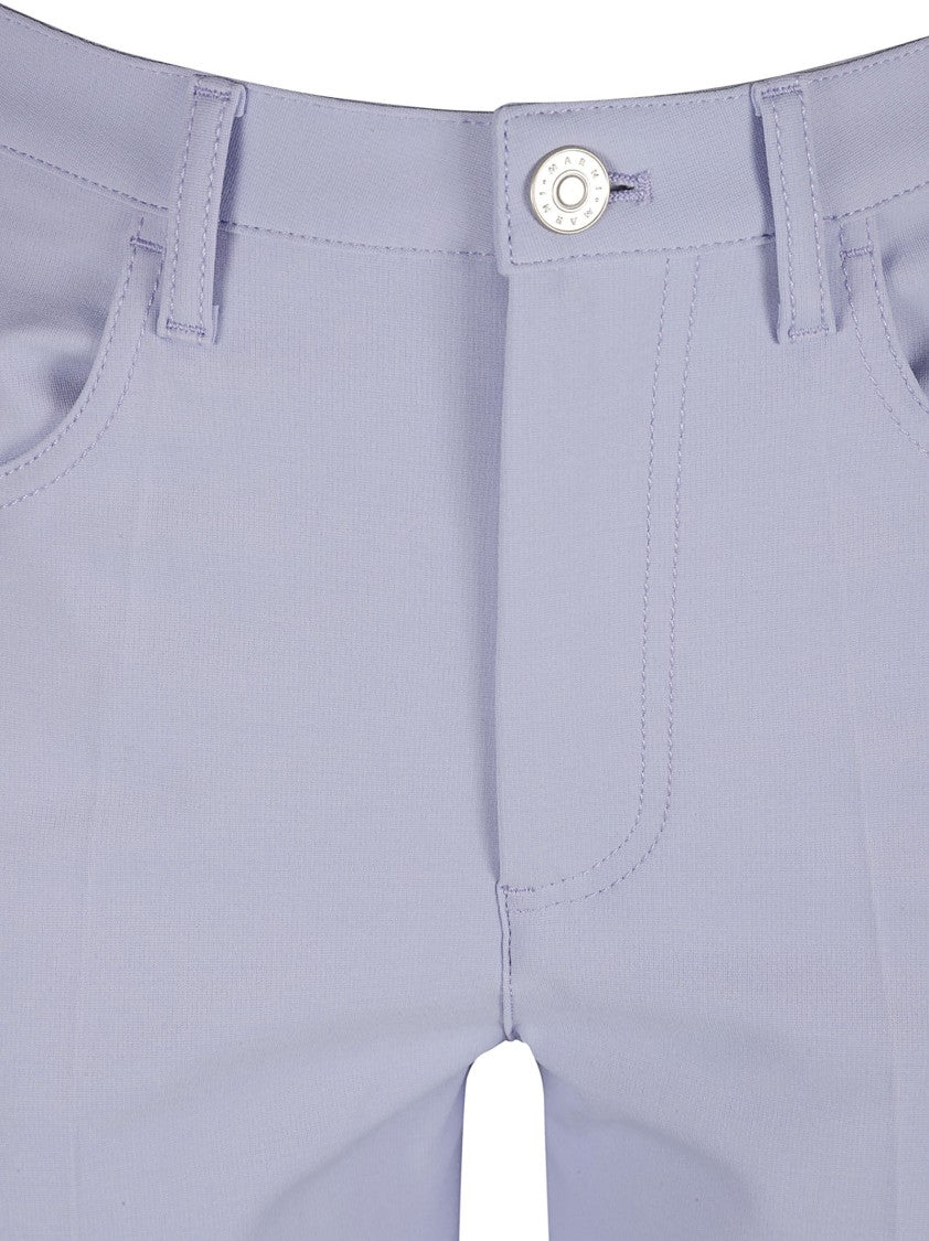 Fitted Flared Trousers With Classic Pockets