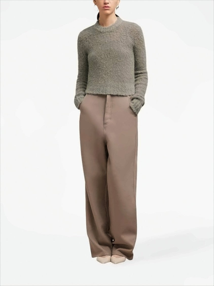 Cropped Sweater with Fuzzy Texture