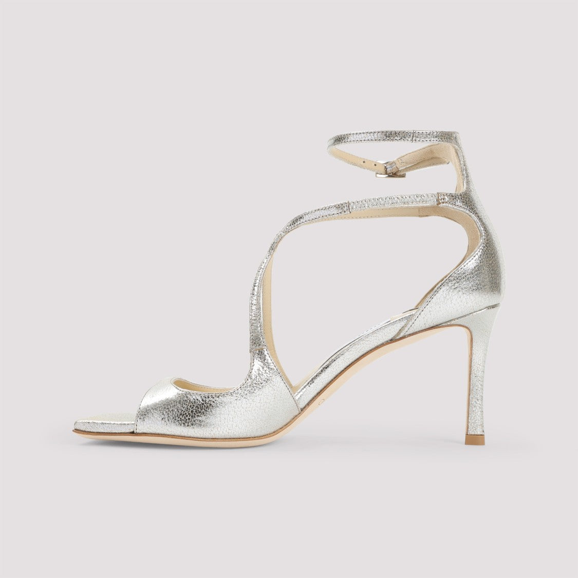 Gleaming Open-Toe Sandals With Delicate Ankle Strap
