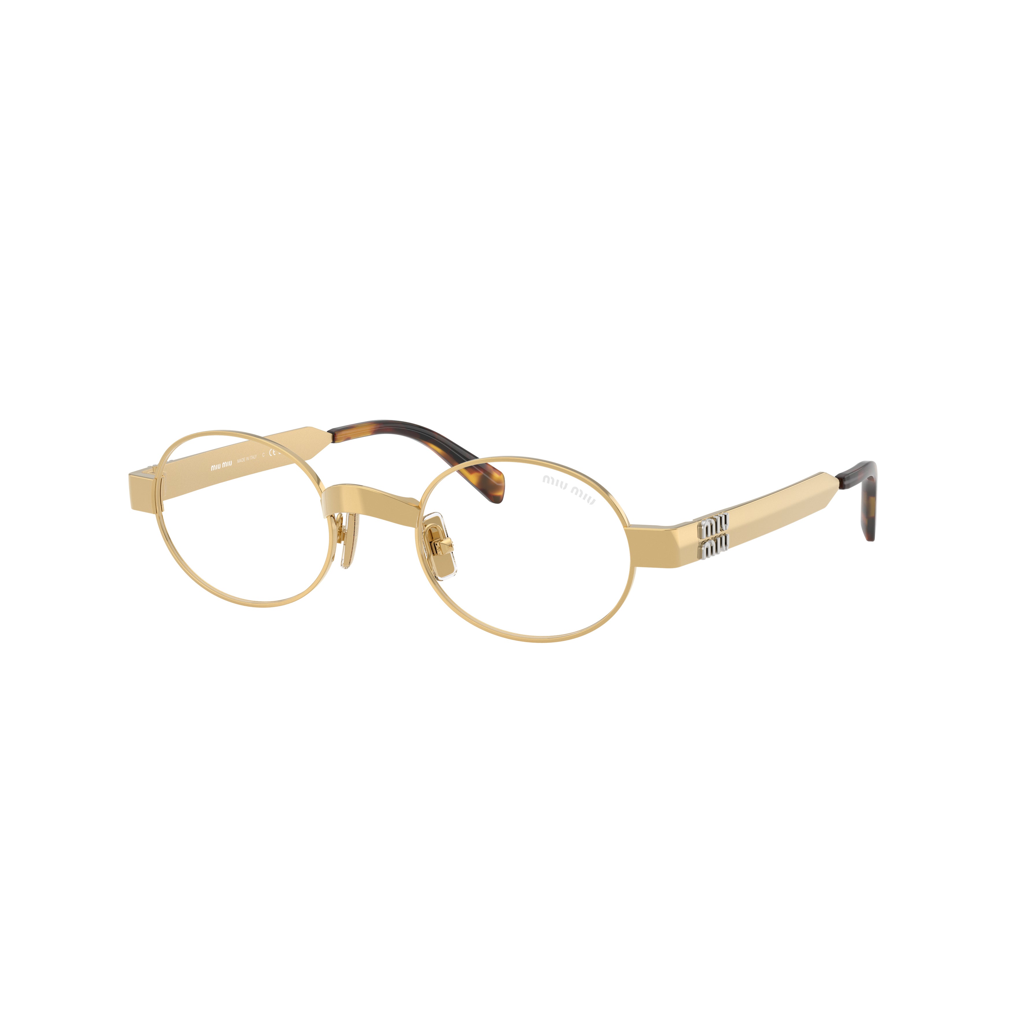 Oval Metal Sunglasses with Tortoiseshell Tips