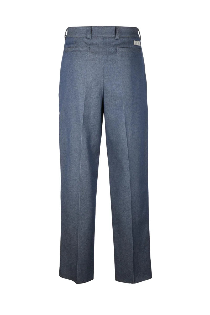 Cotton Cashmere Elastane Trousers - Blue