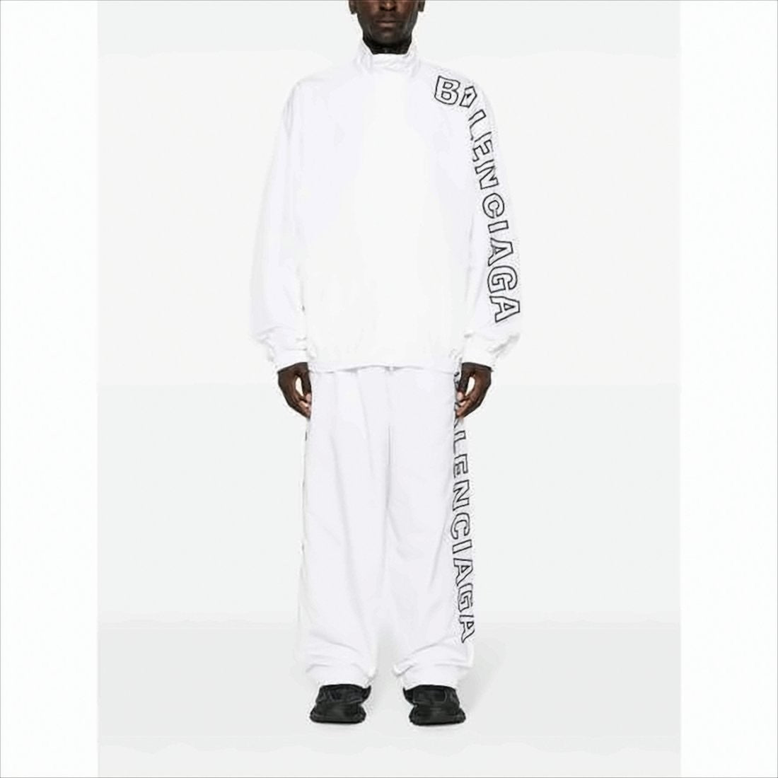 Lightweight White Jacket with High Collar