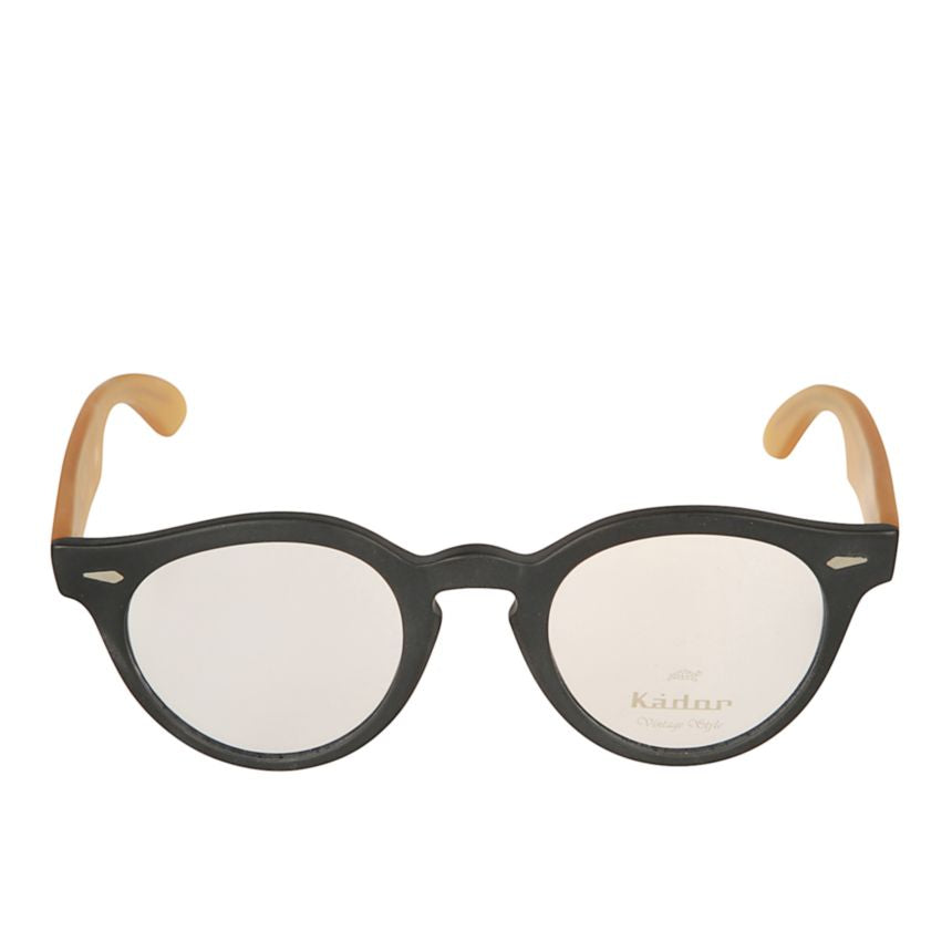 Robin Round Frame Eyeglasses with Amber Temples