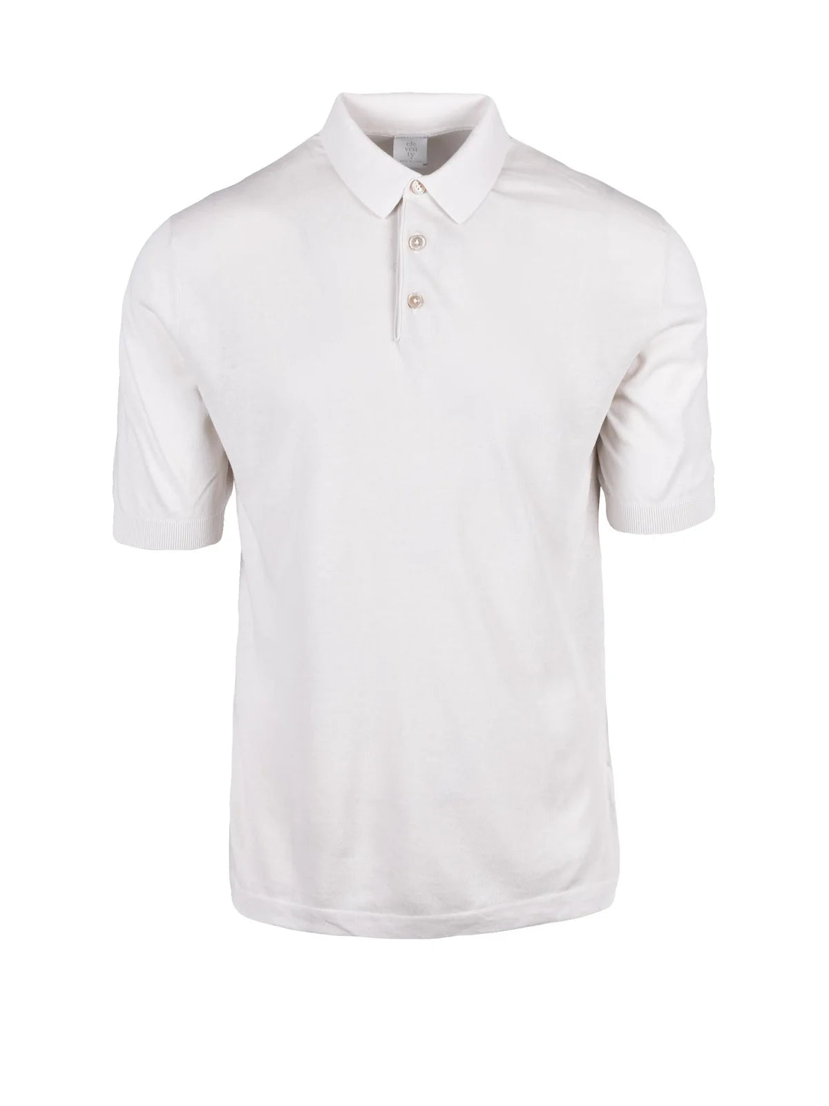 Beige Cotton Knit Polo Shirt
