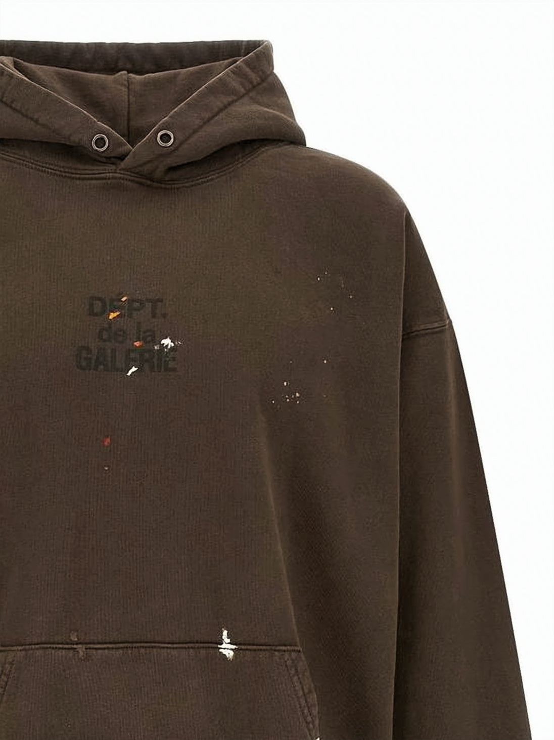 Relaxed Fit Brown Hoodie with Artistic Accents