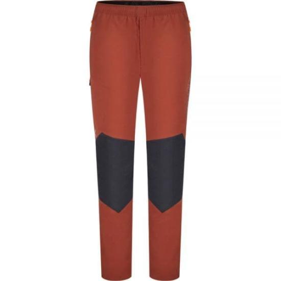 Two-Tone Rust Straight Pants with Elastic Waistband
