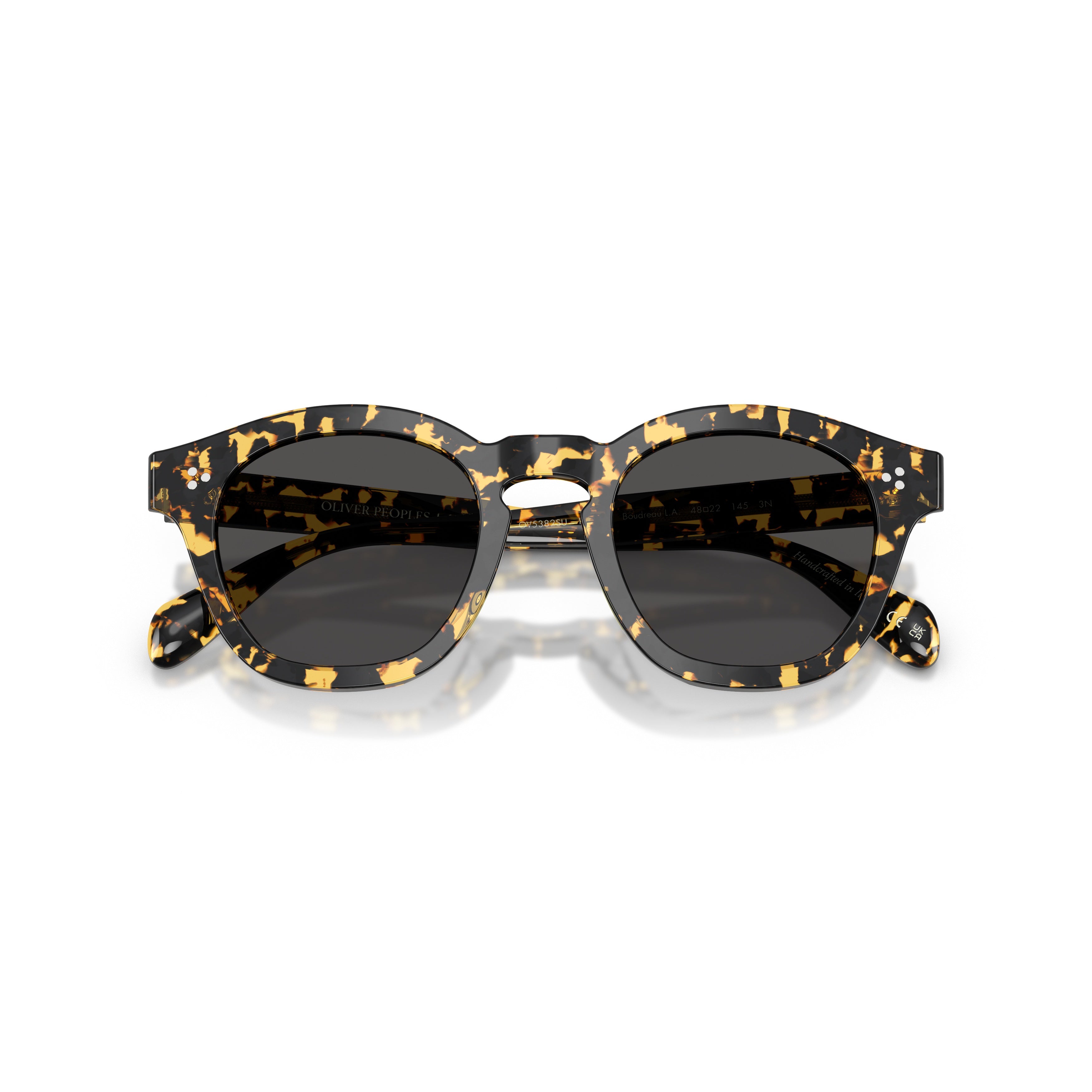 0ov5382su Round Tortoiseshell Acetate Sunglasses with Keyhole Bridge
