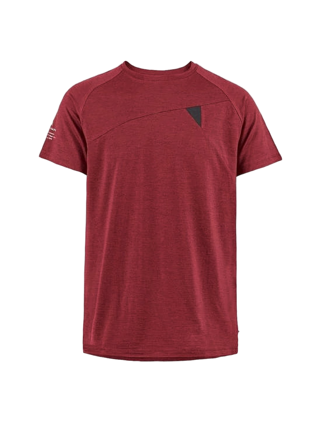 Relaxed Red Textured T-Shirt with Triangular Detail
