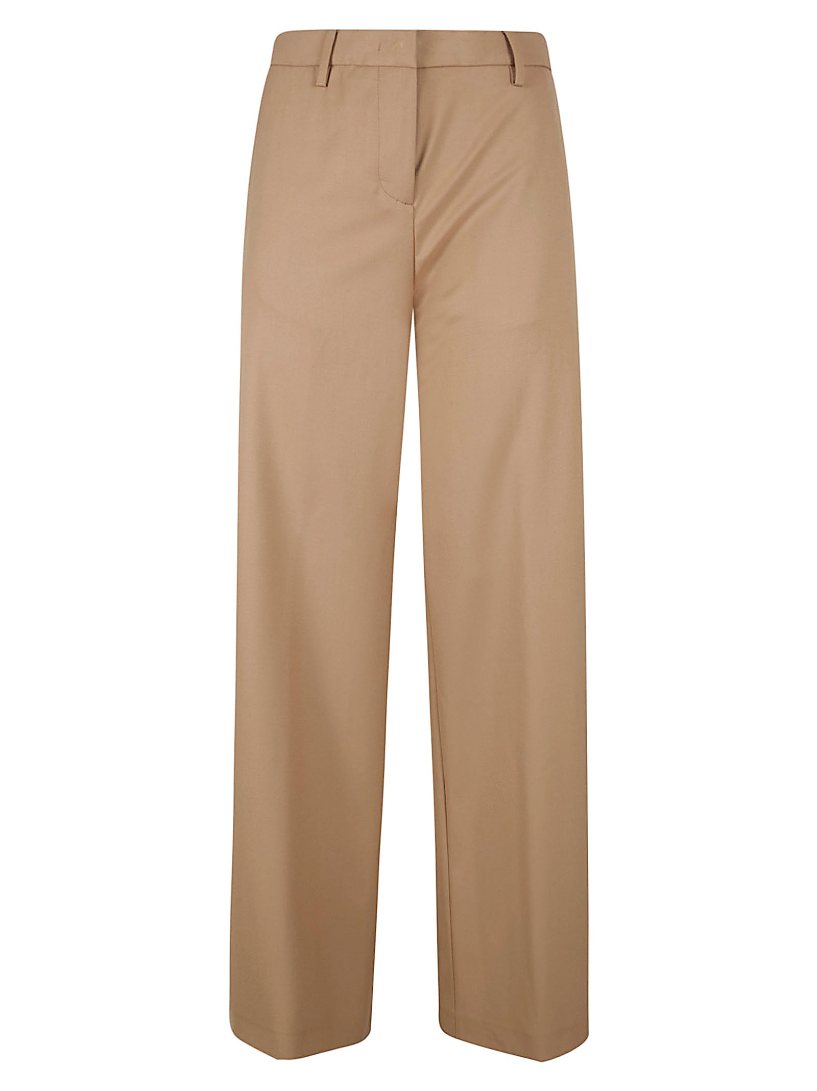 Ankle-Length Wide-Leg Trousers with Tulle Detail