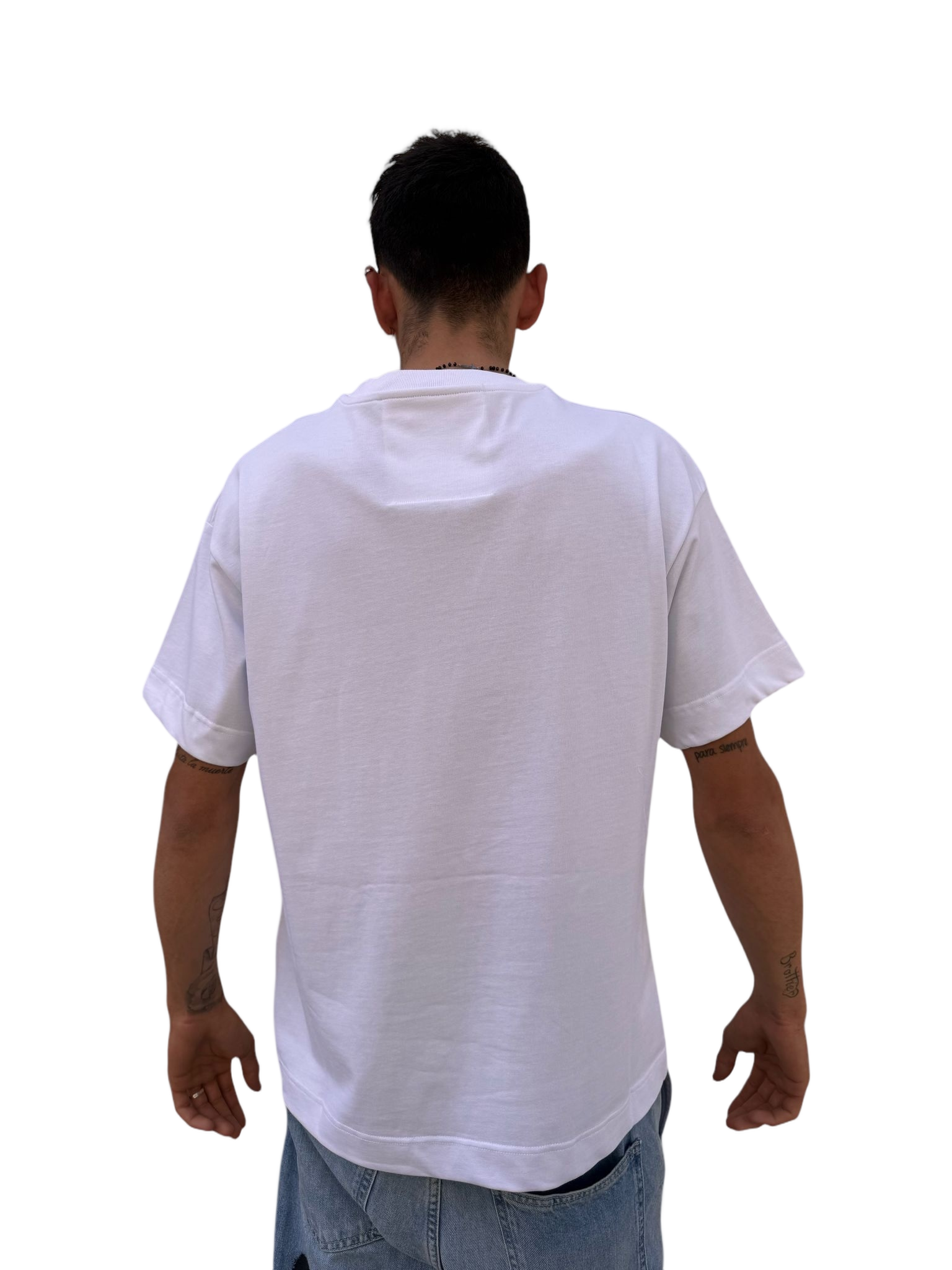 Contemporary White T-Shirt with Subtle Logo Embroidery