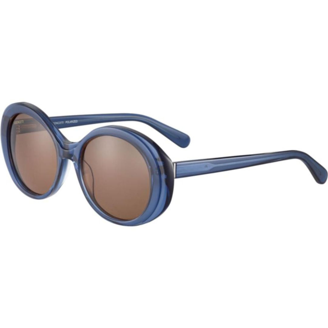 Bacall Translucent Blue Frame Sunglasses with Brown-Tinted Lenses