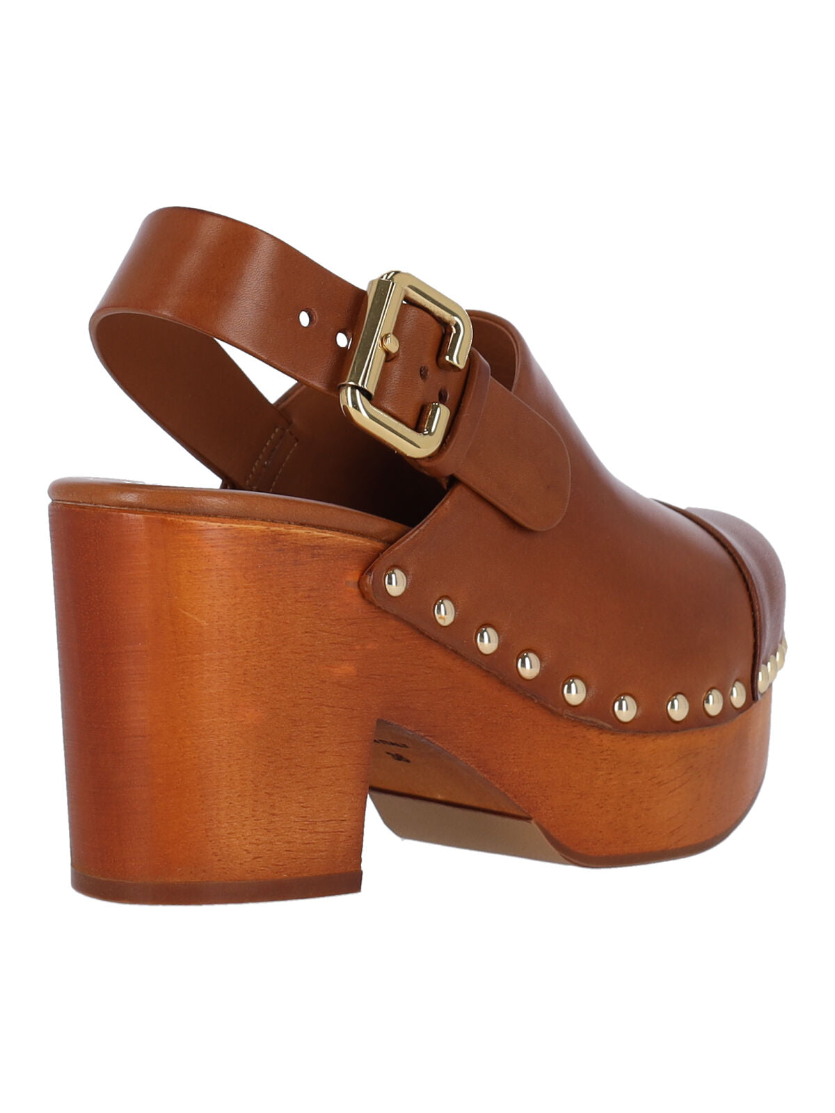 Brown Calf Leather Slip-On Mules
