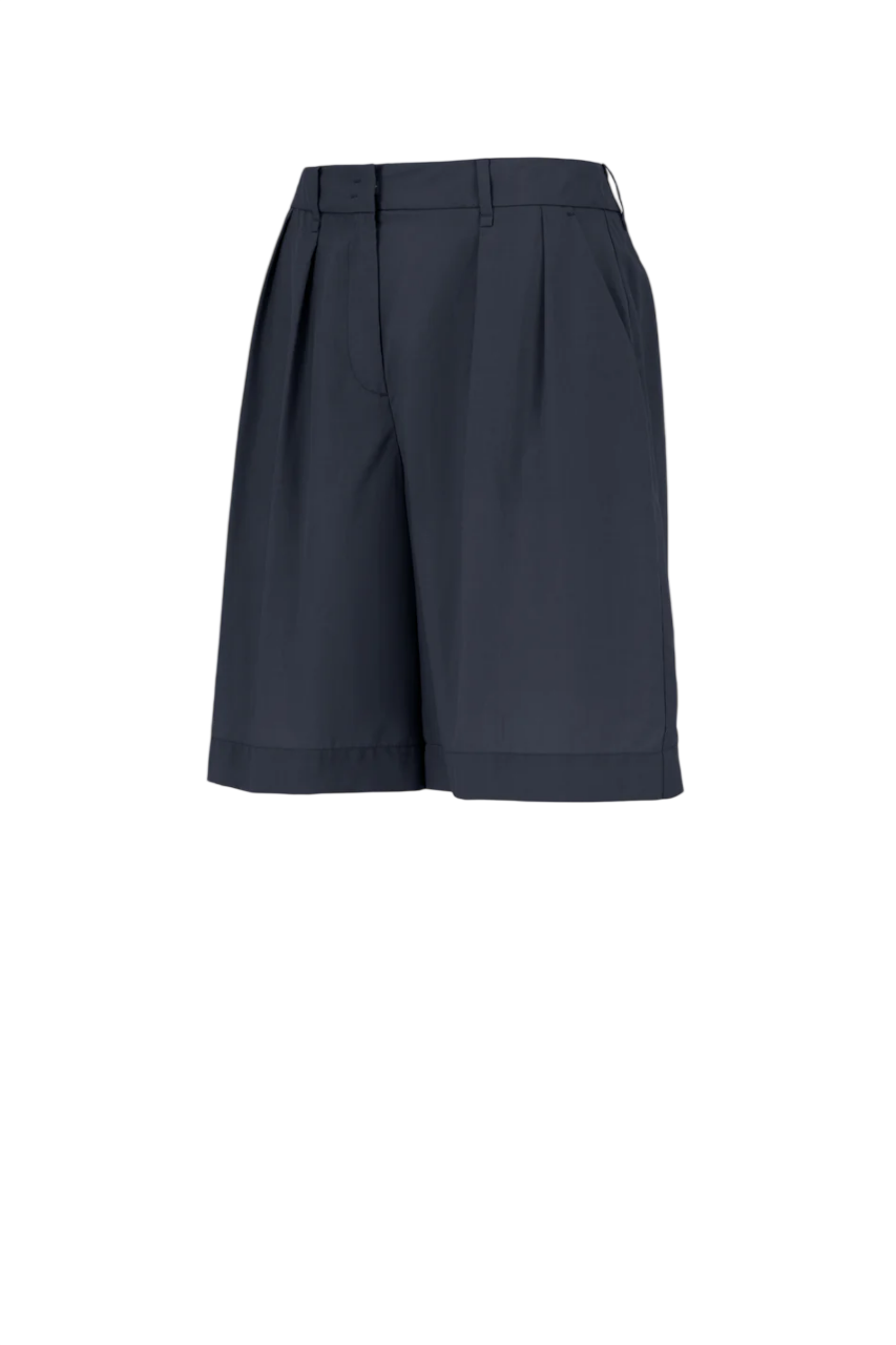 Tailored Bermuda Shorts in Soft Cotton-Linen Blend