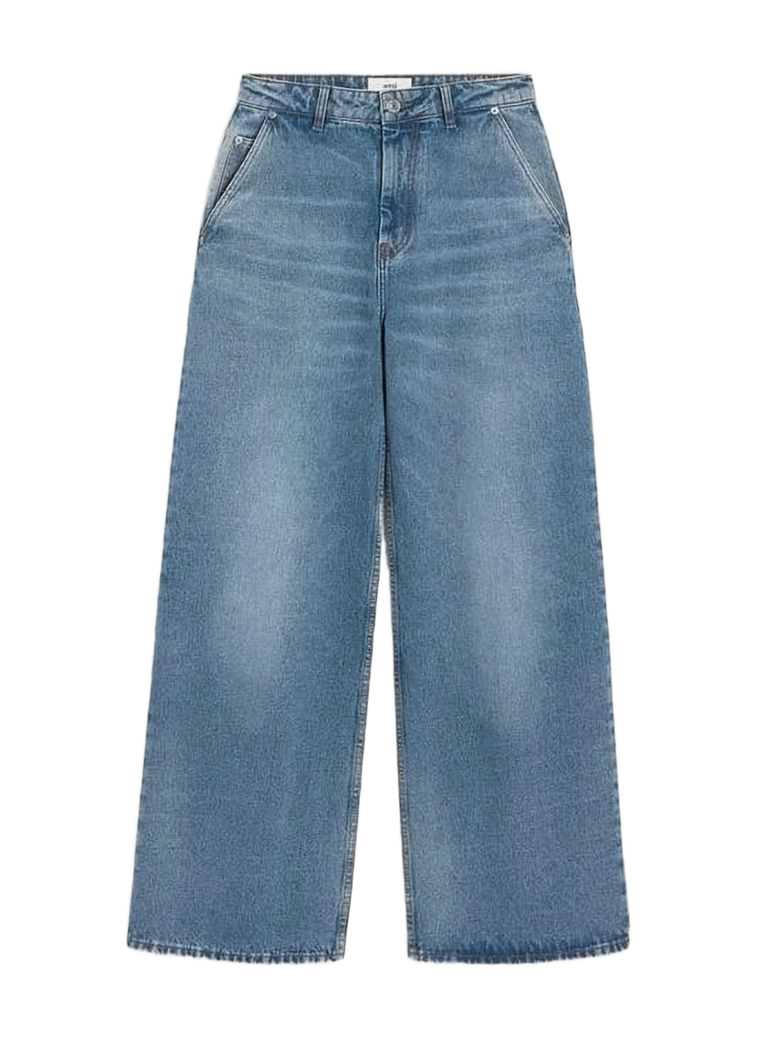 High-Waisted Wide-Leg Denim Pants with Matching Belt