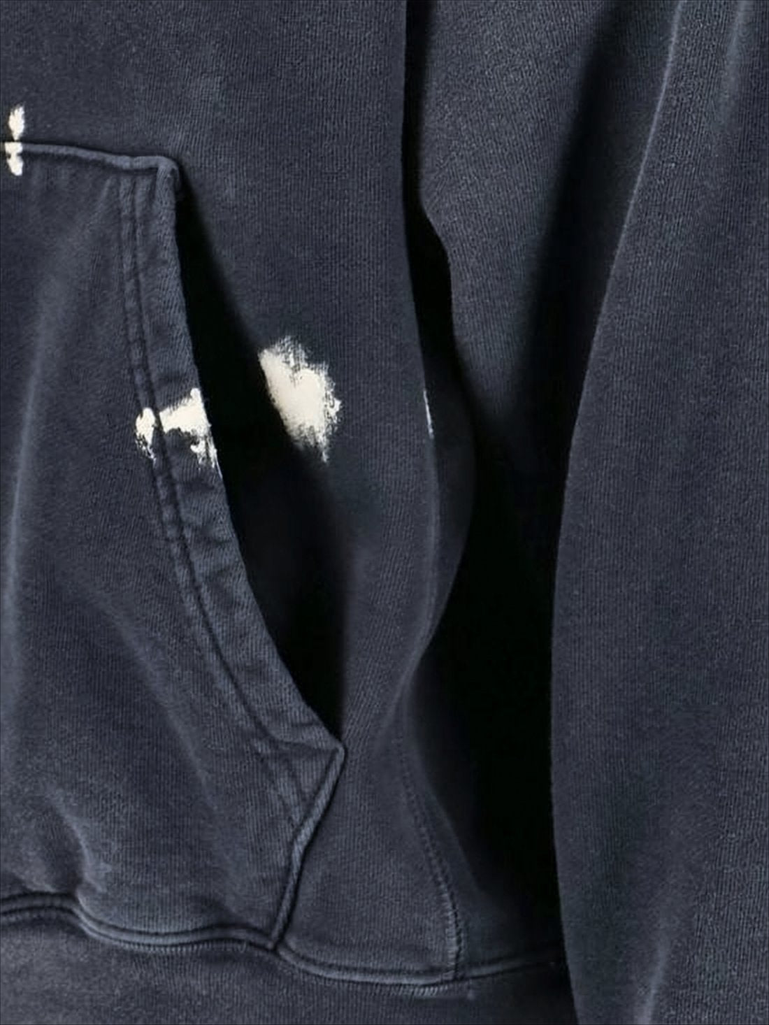 Painted Logo Pullover Hoodie with Distressed Finish