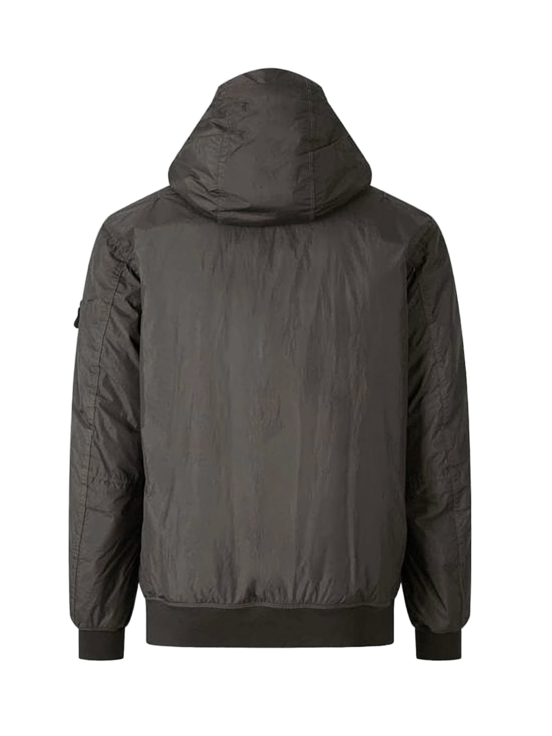 Brown Insulated Hooded Jacket with Distinctive Patch