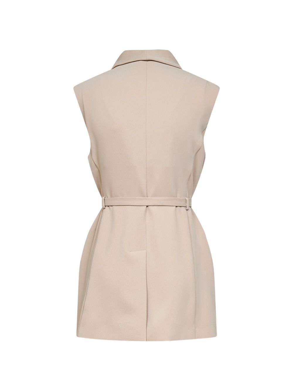 Sleeveless Jacket with Deep V-Neck