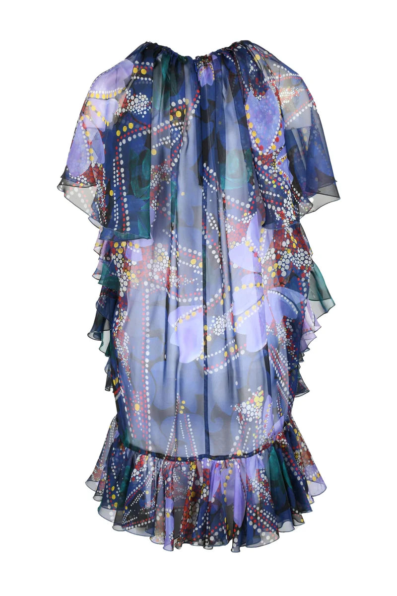 Polyester Voile Dress with Slip - Purple
