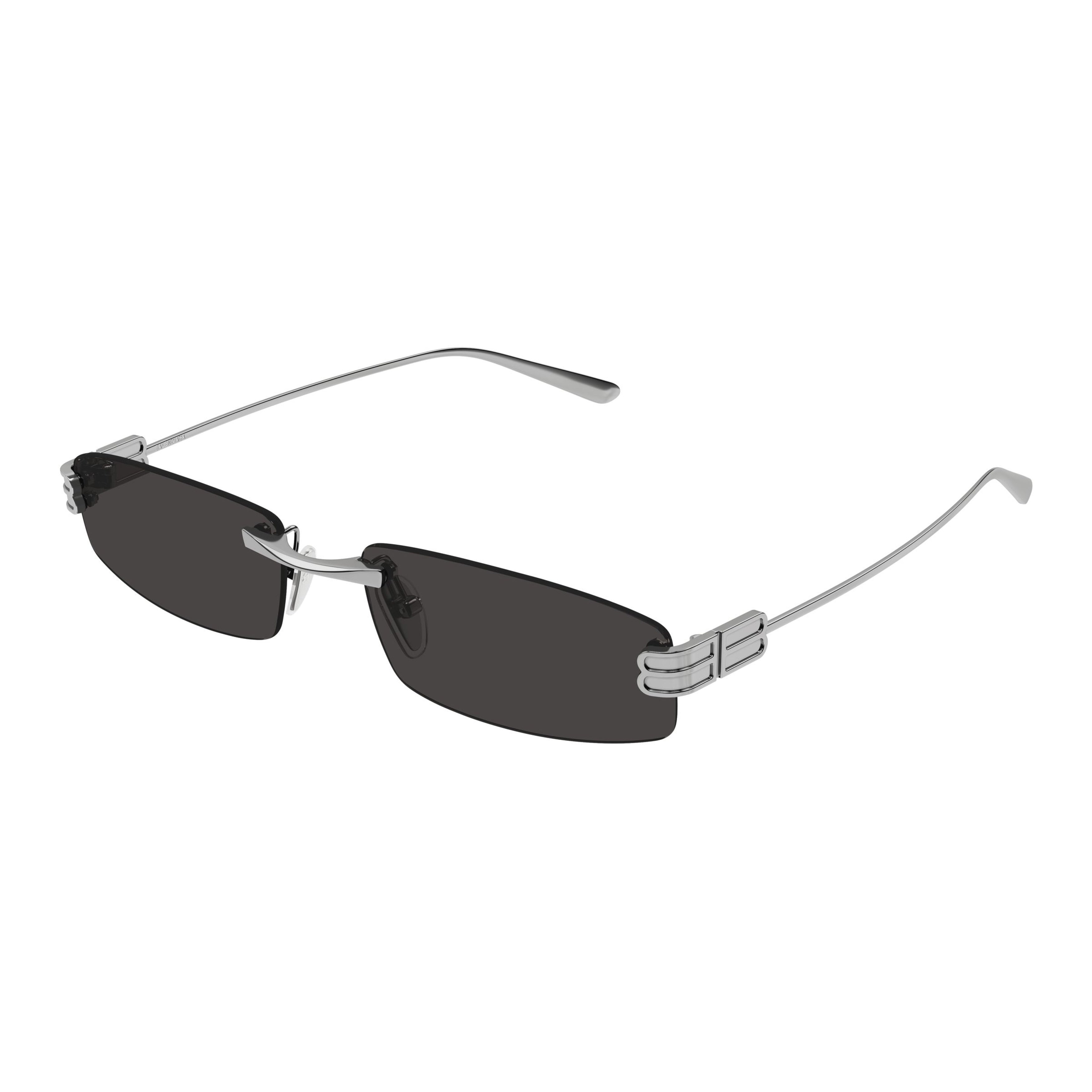 Rimless Rectangular Sunglasses With Double-Bar Detail