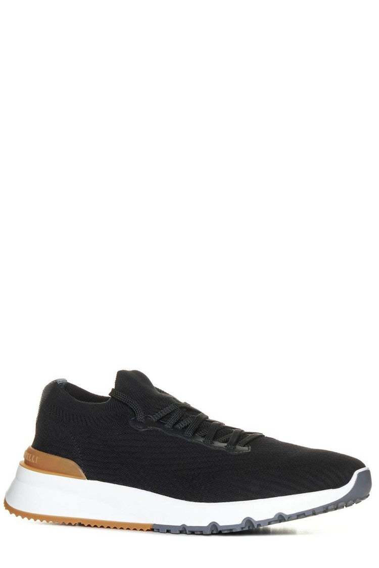 Black Knitted Sneakers with Chunky Sole