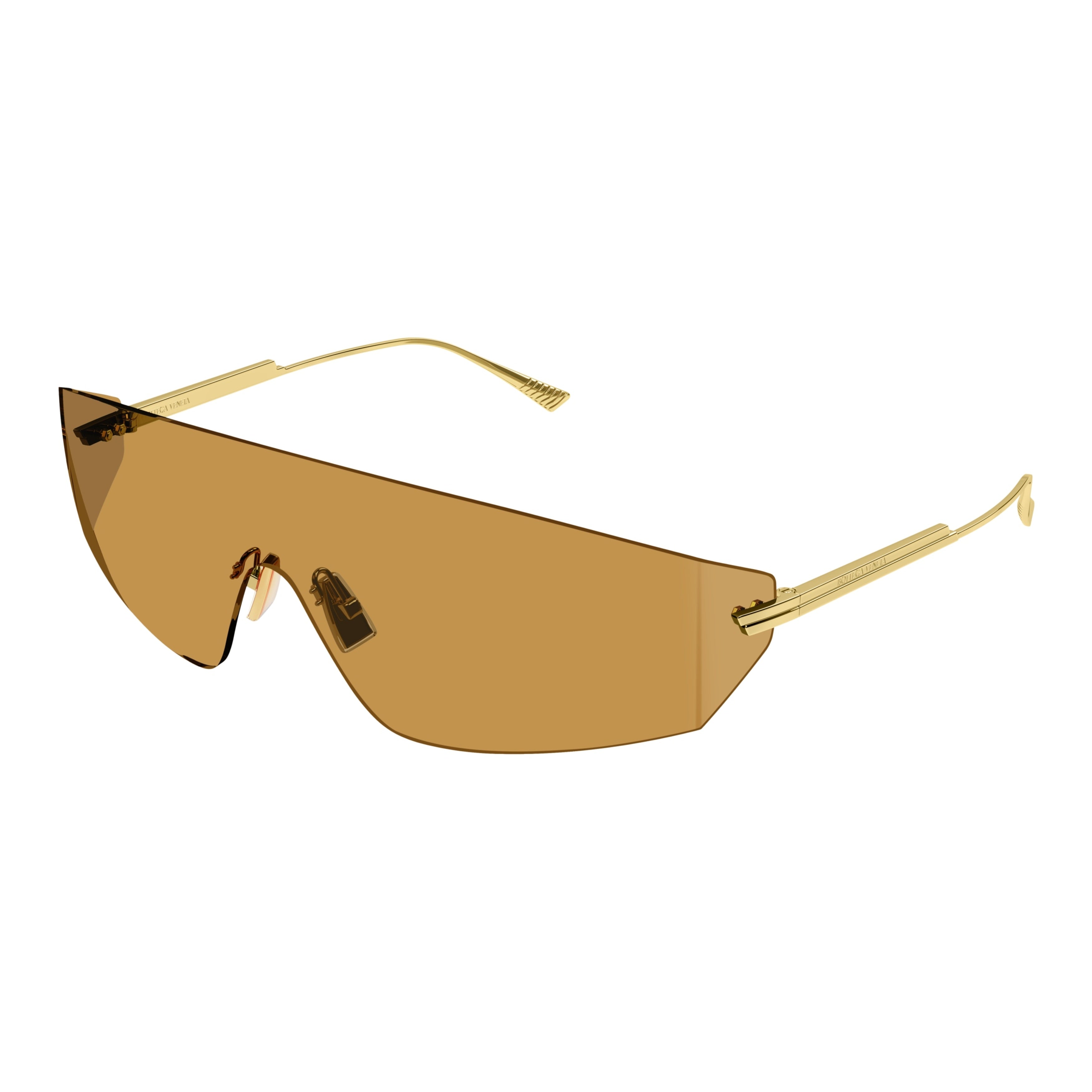 Bv1299s Shield-Style Sunglasses with Gold-Tone Temples