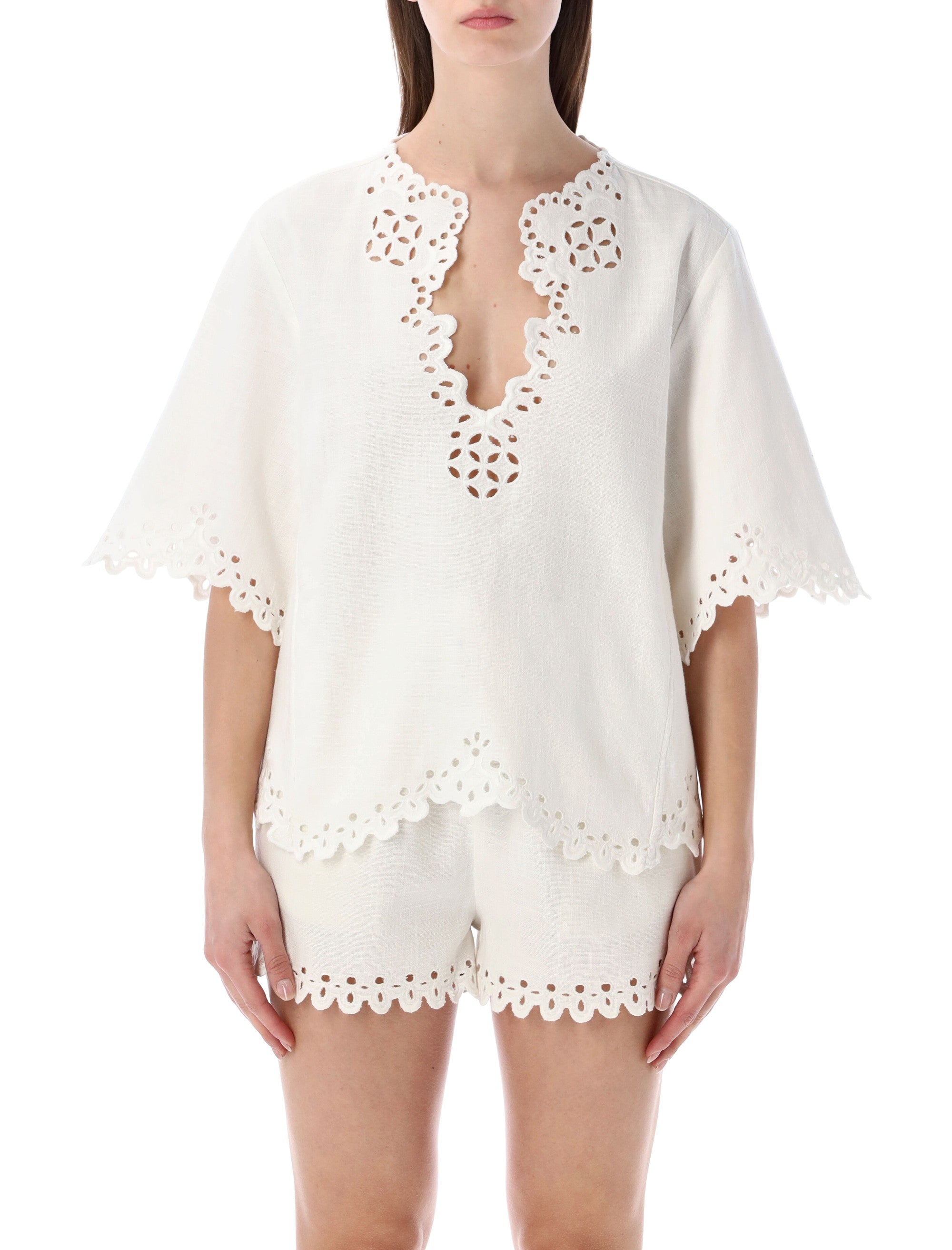 Shana Openwork Top