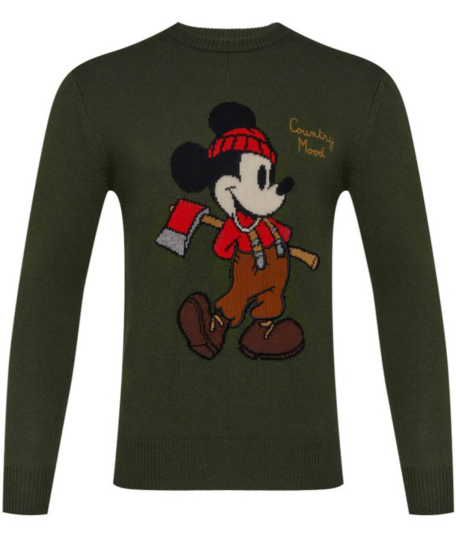 Topolino Print Sweatshirt in Fresh Green