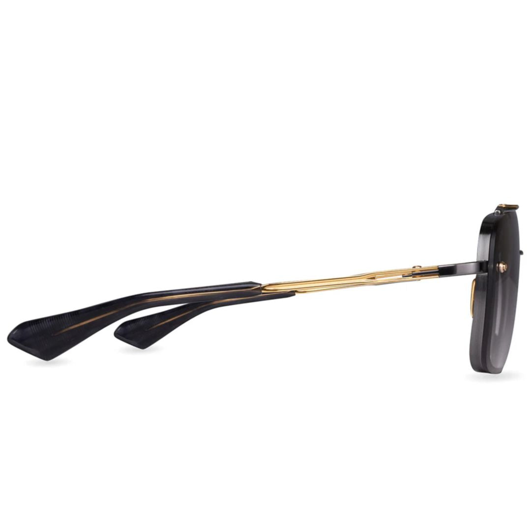 Mach-Six Geometric Square Frame Sunglasses with Gold-tone Accents