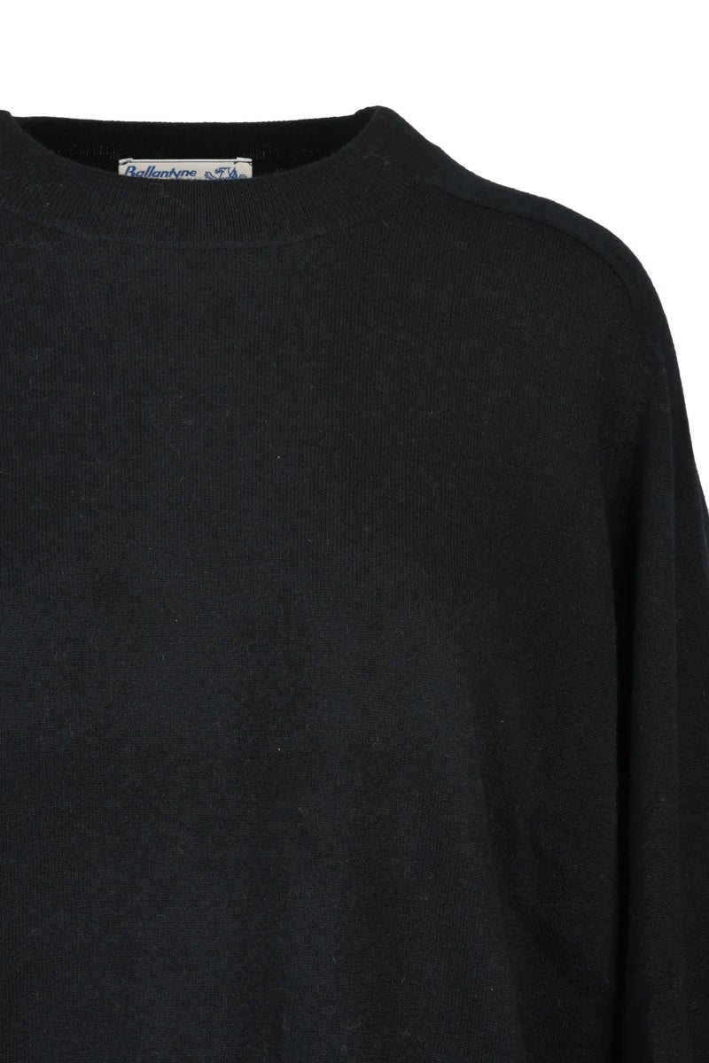 Crew Neck Cashmere Sweater - Black