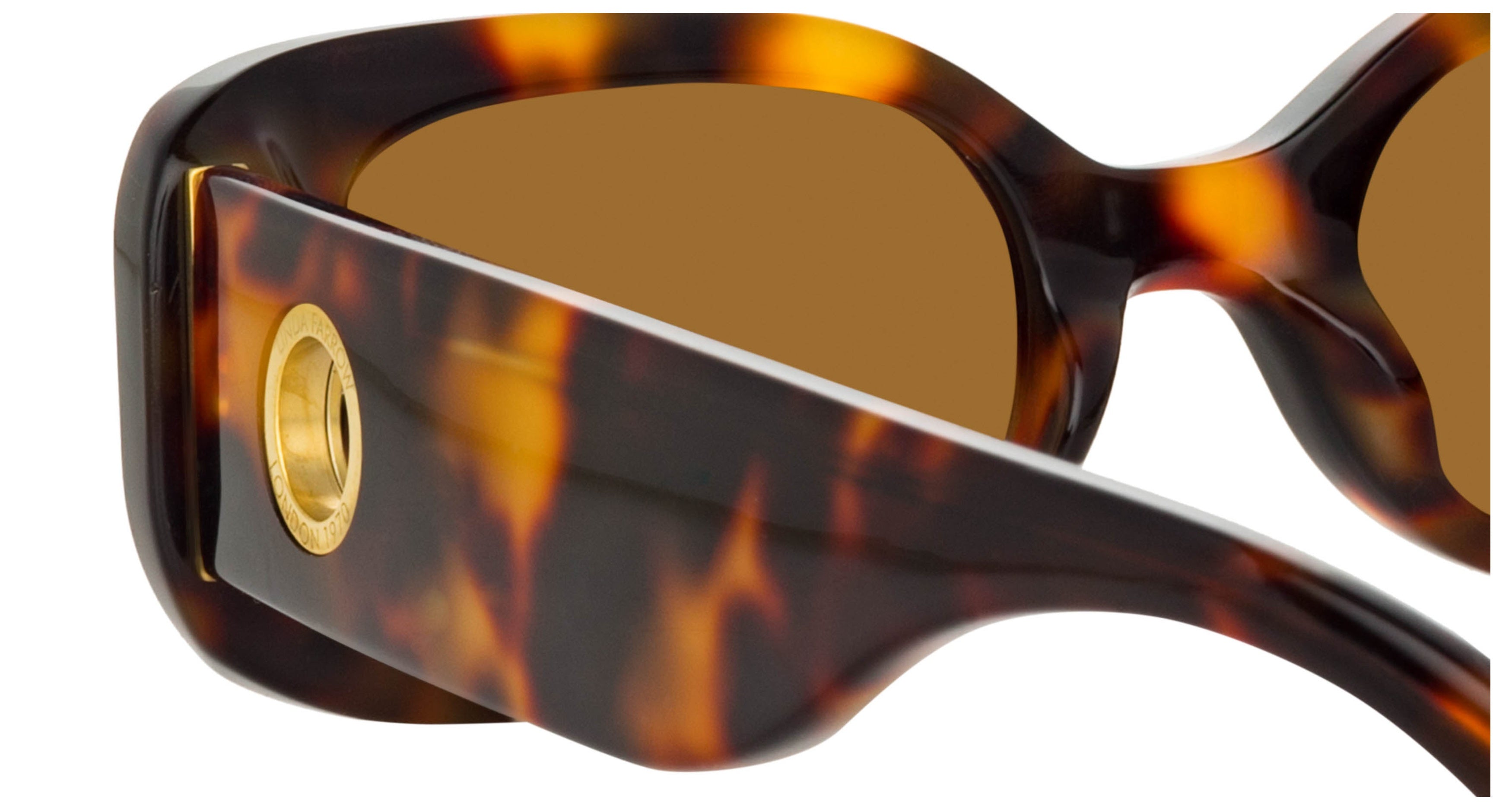 Lfl Oversized Tortoiseshell Square Sunglasses with Gold Emblem