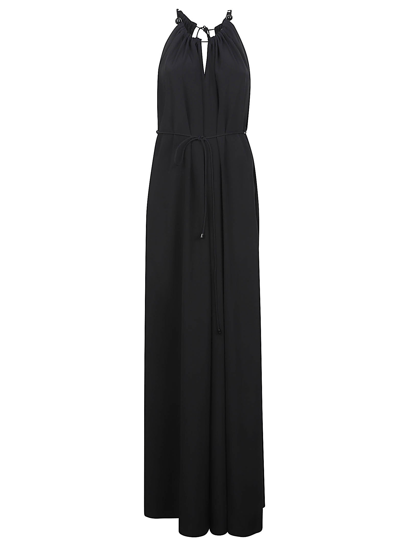 Black Maxi Dress with Halter Neckline